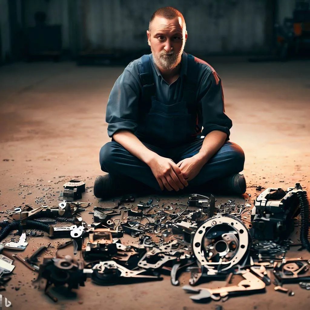 Mechanic and disassembled machine