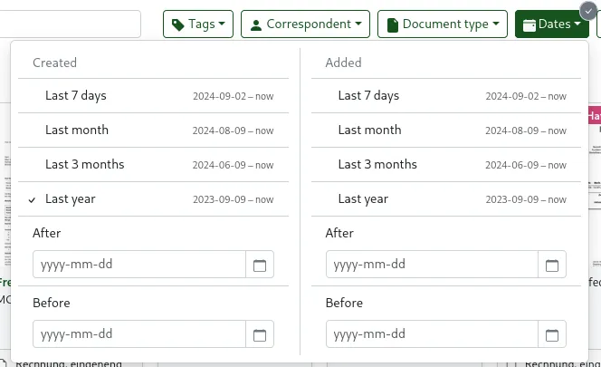 Filtering by date