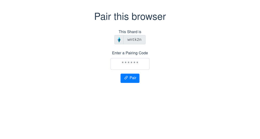 The first thing you see is the pairing view